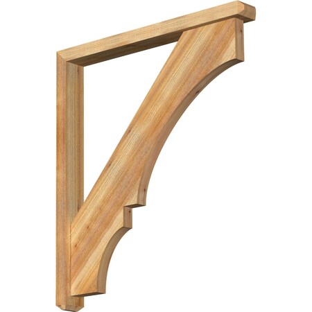 Ekena Millwork Balboa Craftsman Rough Sawn Bracket w/ Offset Brace, Western Red Cedar, 4"W x 36"D x 40"H BKT0402X36X40BOA04RWR